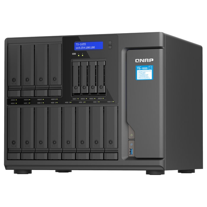 QNAP TS-1655-8G NAS 16 Bahías Torre Intel Atom C5125 8 Núcleos 2.8GHz 8 GB DDR4 RAID 2x 2.5GbE