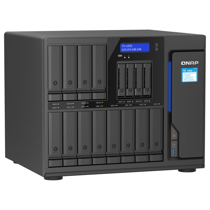 QNAP TS-1655-8G NAS 16 Bahías Torre Intel Atom C5125 8 Núcleos 2.8GHz 8 GB DDR4 RAID 2x 2.5GbE