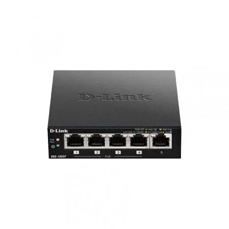 D-Link DGS-1005P/E Switch de 5 puertos Gigabit con 4 puertos PoE+