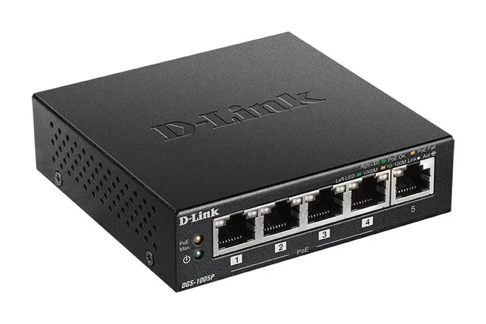 D-Link DGS-1005P/E Switch de 5 puertos Gigabit con 4 puertos PoE+