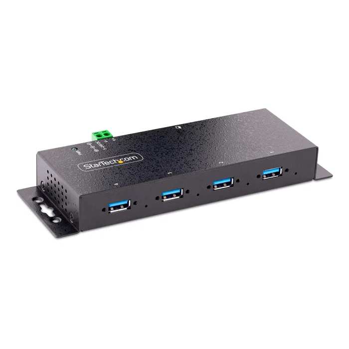 StarTech.com Hub Industrial USB 3.0 de 5 Gbps de 4 Puertos - Concentrador USB con Protección ESD, Montaje en Pared/Escritorio/DIN, USB 3.2 Gen 1, Negro StarTech.com Hub Industrial USB 3.0 de 5 Gbps de 4 Puertos - Concentrador USB con Protección ESD, Montaje en Pared/Escritorio/DIN, USB 3.2 Gen 1, Negro
