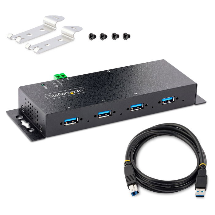 StarTech.com Hub Industrial USB 3.0 de 4 Puertos 5Gbps Negro StarTech.com Hub Industrial USB 3.0 de 4 Puertos 5Gbps Negro