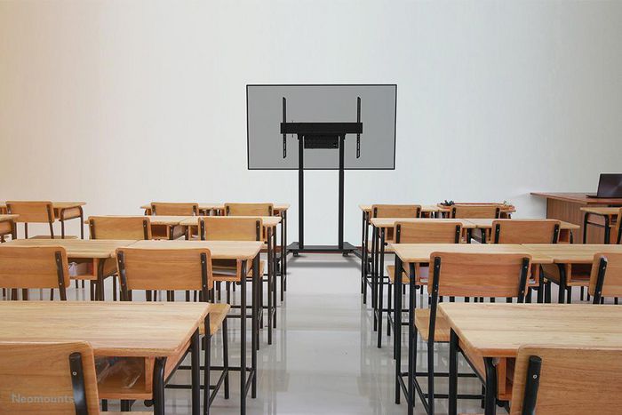 Neomounts FL55-875BL1 - Carro Móvil Motorizado para Pantalla/Pizarra 55-100", 110 kg Máx., Ajuste Motorizado 111.3-176.3 cm, VESA 100x100-800x600, Ruedas, Certificado TÜV - Negro