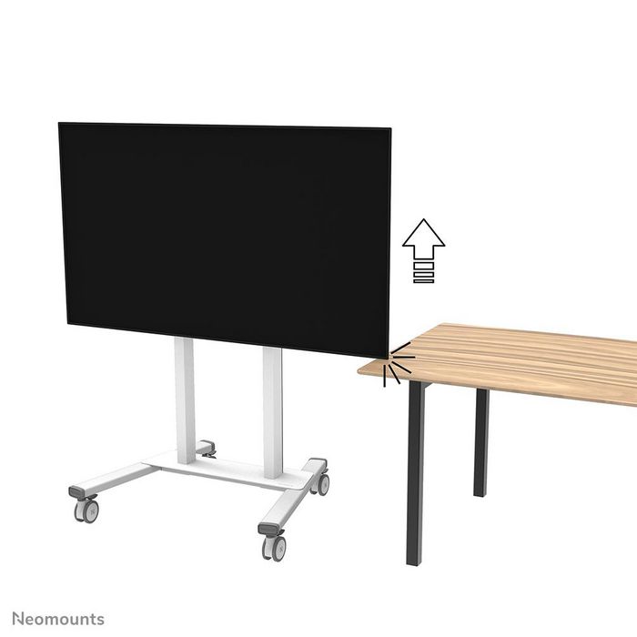 Neomounts FL55-875WH1, Mobile Motorised Display Trolley, 55-100", Max 110 kg, H:111,3-176,3 cm (35mm/sec), VESA 100x100-800x600, Lockable (excl. lock), TÜV Certified, Video bar kit optionally available - White Neomounts FL55-875WH1, Mobile Motorised Display Trolley, 55-100", Max 110 kg, H:111,3-176,3 cm (35mm/sec), VESA 100x100-800x600, Lockable (excl. lock), TÜV Certified, Video bar kit optionally available - White