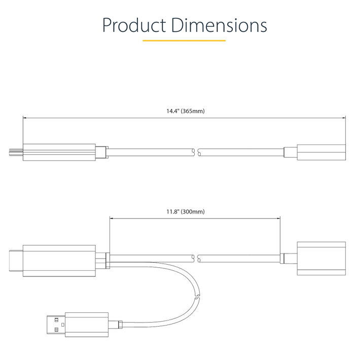 Startech Adaptador HDMI a DisplayPort Activo - 4K 60Hz - Alimentado por USB - Longitud 30 cm