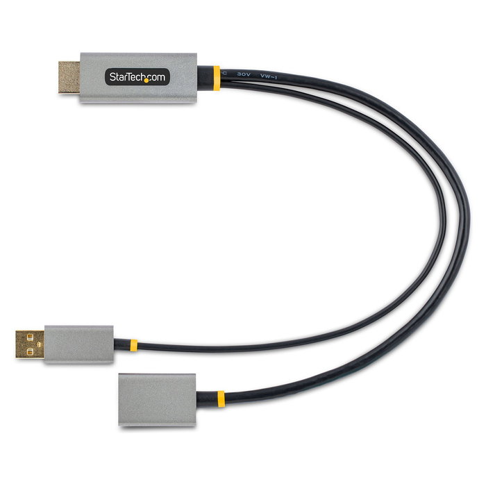 Startech Adaptador HDMI a DisplayPort Activo - 4K 60Hz - Alimentado por USB - Longitud 30 cm
