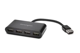 Kensington Hub USB 2.0 de 4 puertos, 480 Mbit/s, Negro