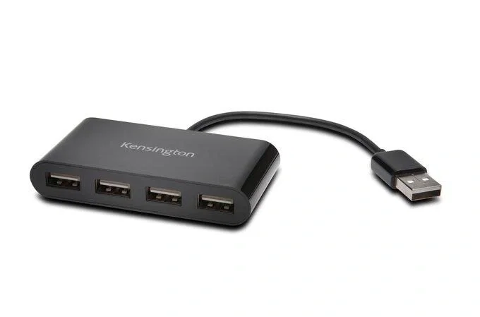 Kensington Hub USB 2.0 de 4 puertos, 480 Mbit/s, Negro Kensington Hub USB 2.0 de 4 puertos, 480 Mbit/s, Negro
