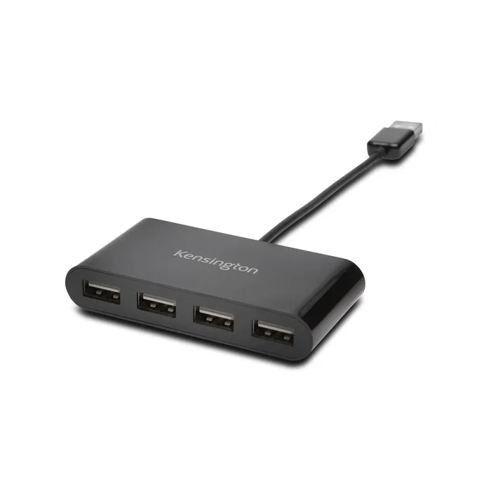 Kensington Hub USB 2.0 de 4 Puertos Negro Compacto Plug & Play K39120EU