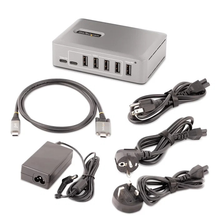 StarTech.com Hub USB-C de 10 Puertos (8x USB-A, 2x USB-C) con Fuente de 65W