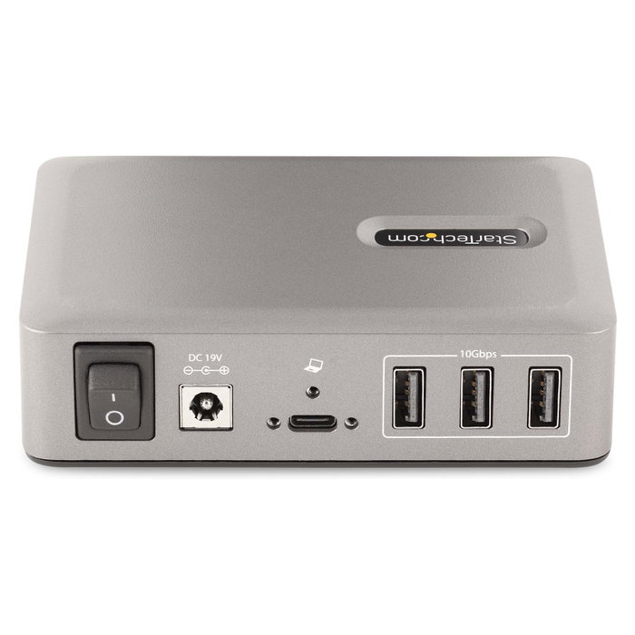 StarTech.com Hub Concentrador USB-C de 10 Puertos USB 3.2 Gen 2 - 8x USB-A / 2x USB-C con Fuente 65W, 10 Gbps, Certificación USB-IF, 1 m Cable, Gris