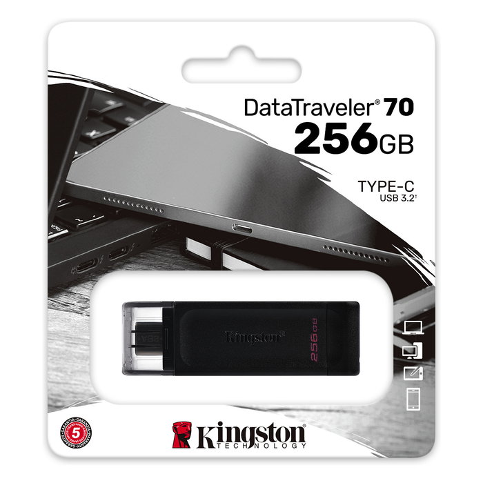Kingston DataTraveler 70 256 GB USB-C 3.2 Gen 1 Negro