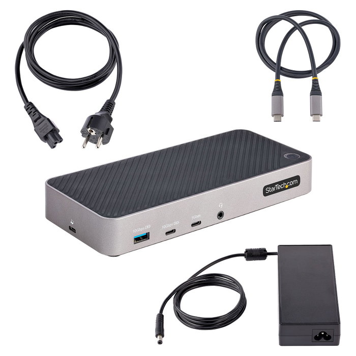 Startech USB-C Triple Monitor Docking Station - HDMI/DP Triple 4K Dock - 5x USB Hub - GbE - 100W PD Universal
