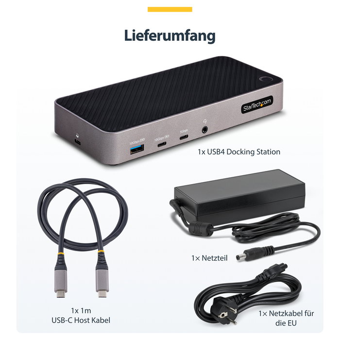 Startech USB-C Triple Monitor Docking Station - HDMI/DP Triple 4K Dock - 5x USB Hub - GbE - 100W PD Universal