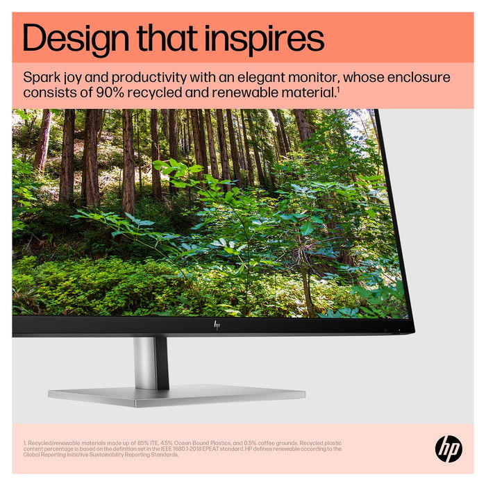 HP Monitor de 23.8 pulgadas LED HD (1920 x 1080) Silver/Black, 6N4D6AA / 6N4D6AA#ABB