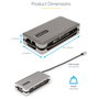 Startech Docking Station USB-C con HDMI 4K 60Hz, VGA, 3 Puertos USB, Power Delivery 100W y Cable USB Tipo C de 30cm