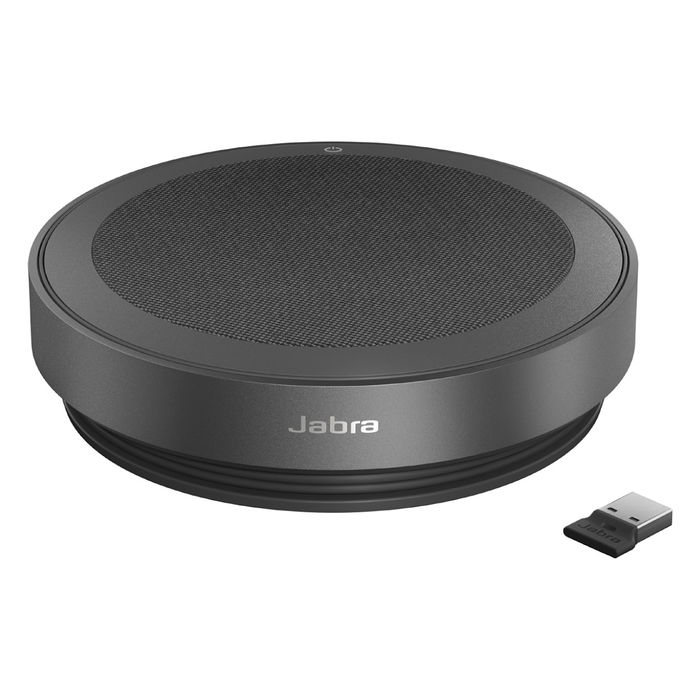 Jabra Speak 275 UC Altavoz Conferencia Bluetooth USB-C Gris con Link 380a Adapter, Compatible con Google Meet, Cisco, 4700 mAh, Cancelación Ruido