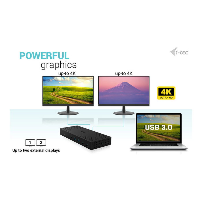 I-tec Docking Station USB 3.0 USB-C Thunderbolt 3 con 3x Salida 4K, Power Delivery 100W (Gen 2)