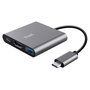 Trust Adaptador 3-en-1 USB-C a HDMI con PD, Cable de 10 cm - Dalyx - Gris
