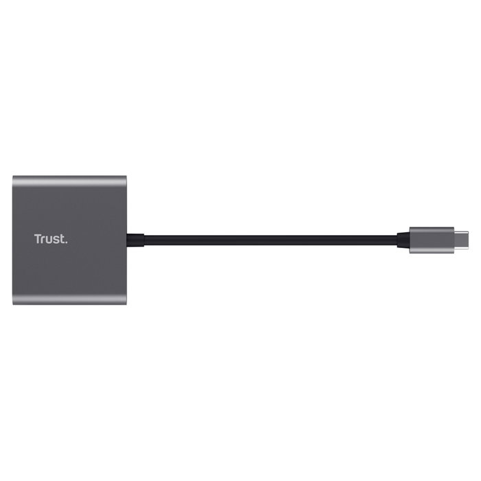 Trust Adaptador 3-en-1 USB-C a HDMI con PD, Cable de 10 cm - Dalyx - Gris Trust Adaptador 3-en-1 USB-C a HDMI con PD, Cable de 10 cm - Dalyx - Gris