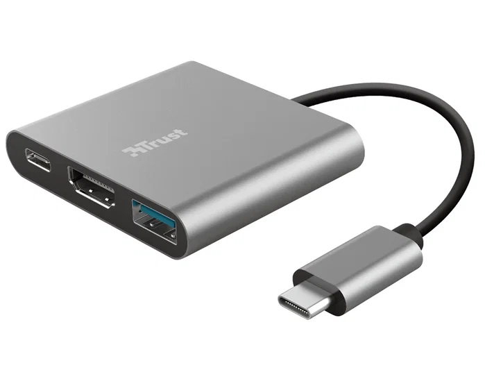 Trust Dalyx Adaptador Multipuerto 3 en 1 USB-C con HDMI y USB 3.2