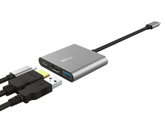Trust Dalyx Adaptador Multipuerto 3 en 1 USB-C con HDMI y USB 3.2