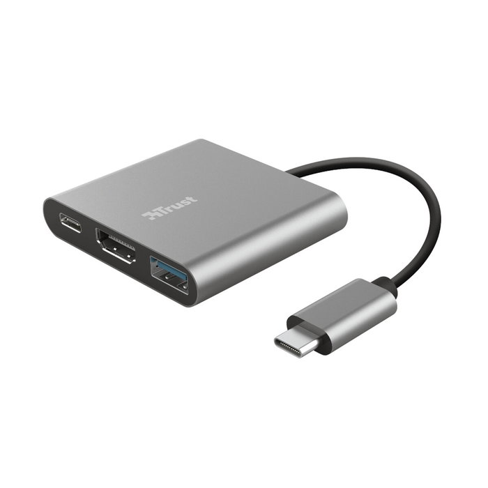 Trust Dalyx Adaptador Multipuerto 3 en 1 USB-C con HDMI y USB 3.2