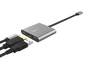Trust 23772 Adaptador Multipuerto USB-C 3 en 1 con HDMI, USB-A y USB-C PD para Portátil y MacBook, Aluminio Negro