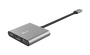 Trust 23772 Adaptador Multipuerto USB-C 3 en 1 con HDMI, USB-A y USB-C PD para Portátil y MacBook, Aluminio Negro