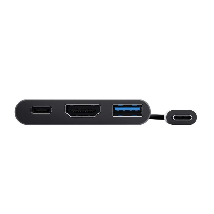 Trust Dalyx 3 en 1 Adaptador USB-C con HDMI, USB-A y C PD Gris