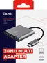 Trust Dalyx 3 en 1 Adaptador USB-C con HDMI, USB-A y C PD Gris