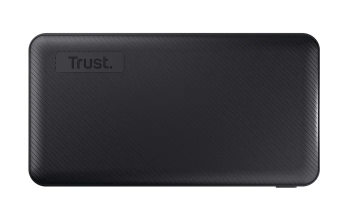 Trust Primo Powerbank 10000 mAh Negro - Batería Externa con 3 Puertos (2 USB-A + 1 USB-C), Carga Rápida 15W, Compacta, Hecha con Materiales Reciclados