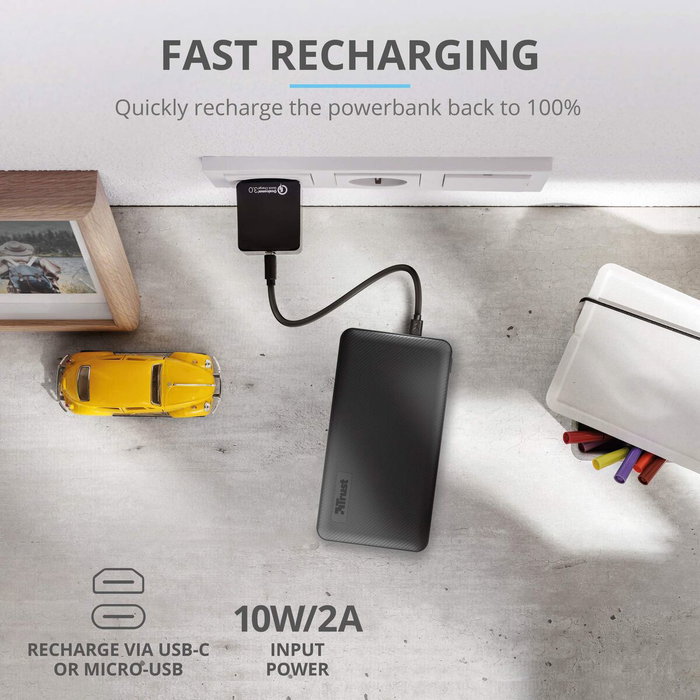 Trust Powerbank Primo ECO 10000 mAh Negro