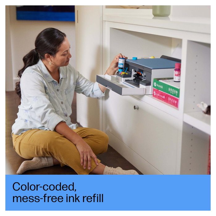 HP Smart Tank 5106 - Impresora Multifunción Inalámbrica A4 Color All-in-One con Tanque de Tinta, Escáner, Copiadora, Wi-Fi, AirPrint (4A8D1A#BHC) - Azul Surf HP Smart Tank 5106 - Impresora Multifunción Inalámbrica A4 Color All-in-One con Tanque de Tinta, Escáner, Copiadora, Wi-Fi, AirPrint (4A8D1A#BHC) - Azul Surf