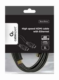 Gembird CC-HDMI4L-10 Cable HDMI 1.4 Macho a Macho 3m Negro Naranja Chapado en Oro 4K 10Gbps