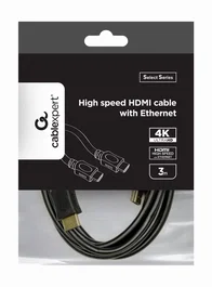 Gembird CC-HDMI4L-10 Cable HDMI 1.4 Alta Velocidad con Ethernet 3m - Compatible con 4K UHD 60Hz, 3D, Conectores Chapados en Oro, Color Negro y Naranja