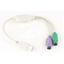 Gembird UAPS12 Cable Conversor USB a 2x PS/2 Blanco 0,30m