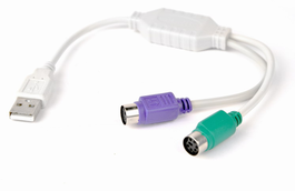 Gembird Cable Conversor USB a PS2 0.30m Blanco UAPS12
