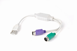 Gembird Cable UAPS12 de PS/2 (6 pines Mini-DIN) a USB A de 0.3 Metros en Color Blanco