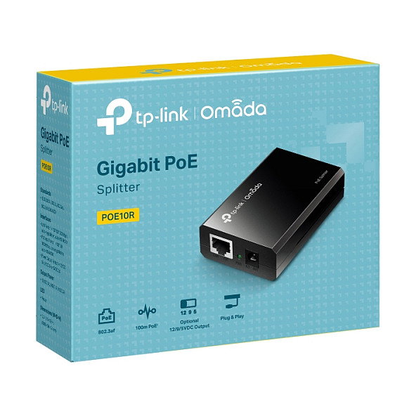TP-Link TL-POE10R v4 Splitter PoE Gigabit Ethernet 10/100/1000 Mbit/s, Negro TP-Link TL-POE10R v4 Splitter PoE Gigabit Ethernet 10/100/1000 Mbit/s, Negro