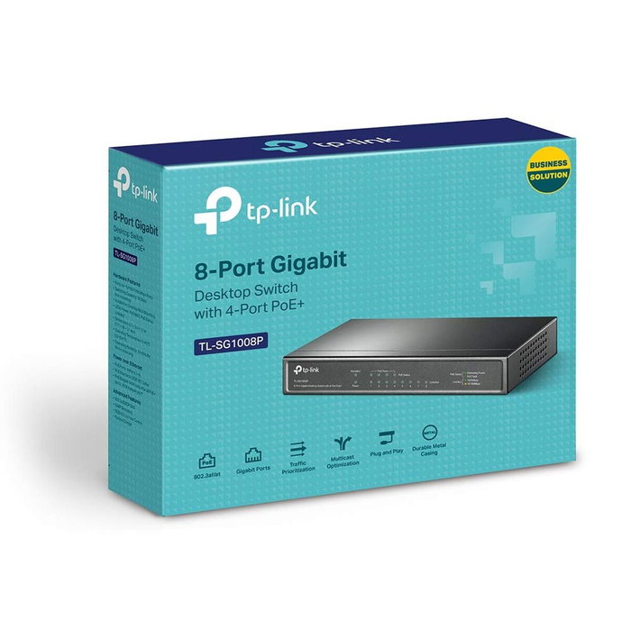Tp-Link TL-SG1008P Switch de 8 puertos Gigabit con 4 puertos PoE, Gris Tp-Link TL-SG1008P Switch de 8 puertos Gigabit con 4 puertos PoE, Gris