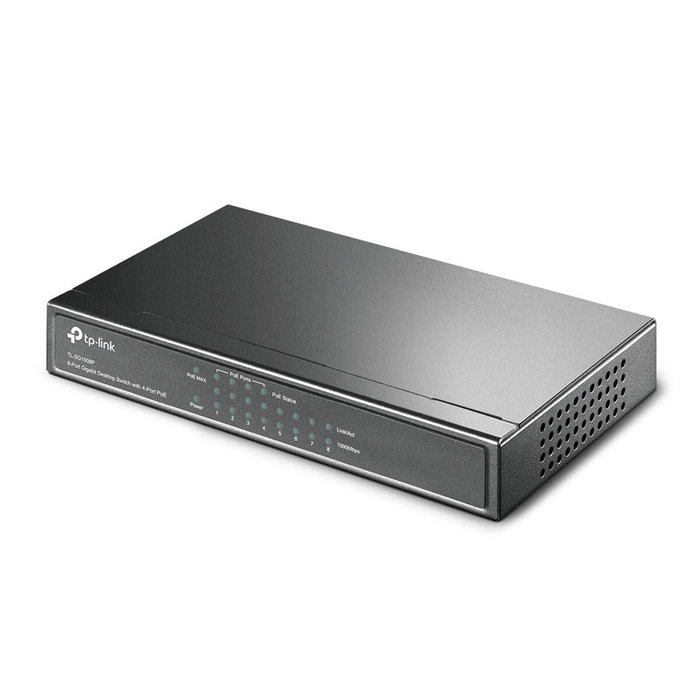 Tp-Link TL-SG1008P Switch de 8 puertos Gigabit con 4 puertos PoE, Gris Tp-Link TL-SG1008P Switch de 8 puertos Gigabit con 4 puertos PoE, Gris