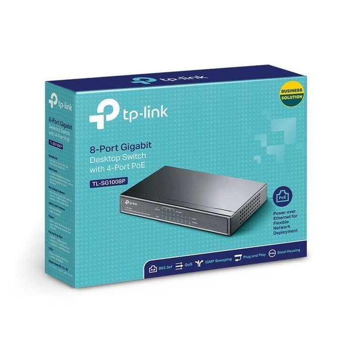 Tp-Link TL-SG1008P Switch de 8 puertos Gigabit con 4 puertos PoE, Gris Tp-Link TL-SG1008P Switch de 8 puertos Gigabit con 4 puertos PoE, Gris