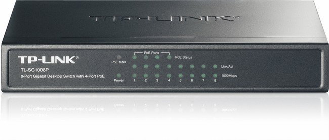 Tp-Link TL-SG1008P Switch de 8 puertos Gigabit con 4 puertos PoE, Gris Tp-Link TL-SG1008P Switch de 8 puertos Gigabit con 4 puertos PoE, Gris