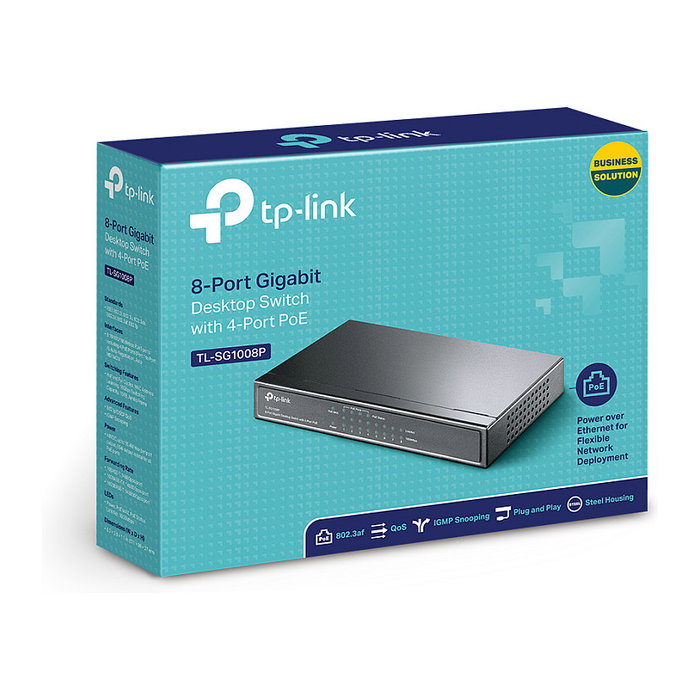 Tp-Link TL-SG1008P Switch de 8 puertos Gigabit con 4 puertos PoE, Gris Tp-Link TL-SG1008P Switch de 8 puertos Gigabit con 4 puertos PoE, Gris