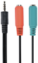 GEMBIRD Adaptador de audio CCA-417 de 1 jack macho a 2 jacks hembra de 0,2 m en negro