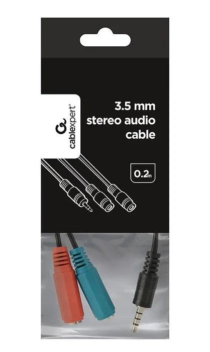 GEMBIRD CCA-417 Cable de Audio Adaptador 1x Jack 3,5mm Hembra a 2x Jack 3,5mm Macho Negro