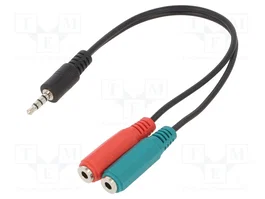 GEMBIRD Cable de audio CCA-417 3,5mm a 2 x 3,5mm Negro