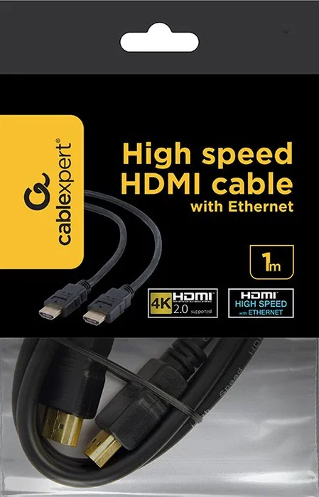 Gembird CC-HDMI4-1M Cable HDMI 2.0 1m Macho/Macho Alta Velocidad con Ethernet, 4K UHD a 60 Hz, Color Negro