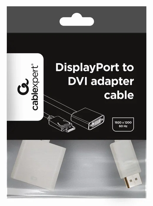 Gembird A-DPM-DVIF-002-W Adaptador de Cable de Vídeo y Audio DisplayPort Macho a DVI Hembra, Blanco, 0.1 m Gembird A-DPM-DVIF-002-W Adaptador de Cable de Vídeo y Audio DisplayPort Macho a DVI Hembra, Blanco, 0.1 m